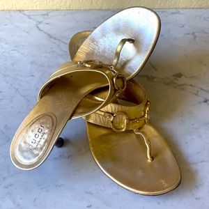 Gold Gucci sandals